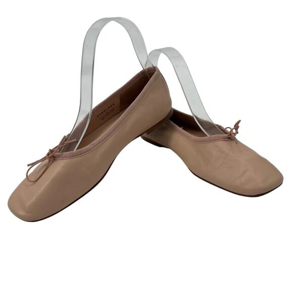 EVERLANE The Italian Leather Day Ballet Flat in Pale Pink Slip On Bow Size 6 - Picture 7 of 11